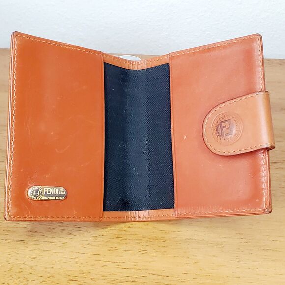 VTG FENDI Logo SAS Wallet 4" Card Holder Small VintageBiFold Unisex - Picture 3 of 14